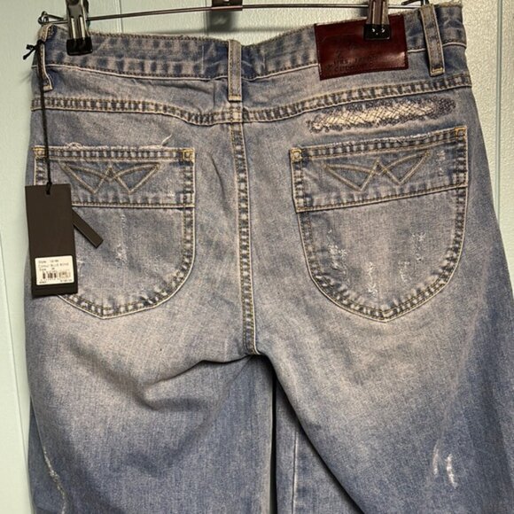 One Teaspoon Blue Distressed Wide Leg Culottes - Picture 6 of 6